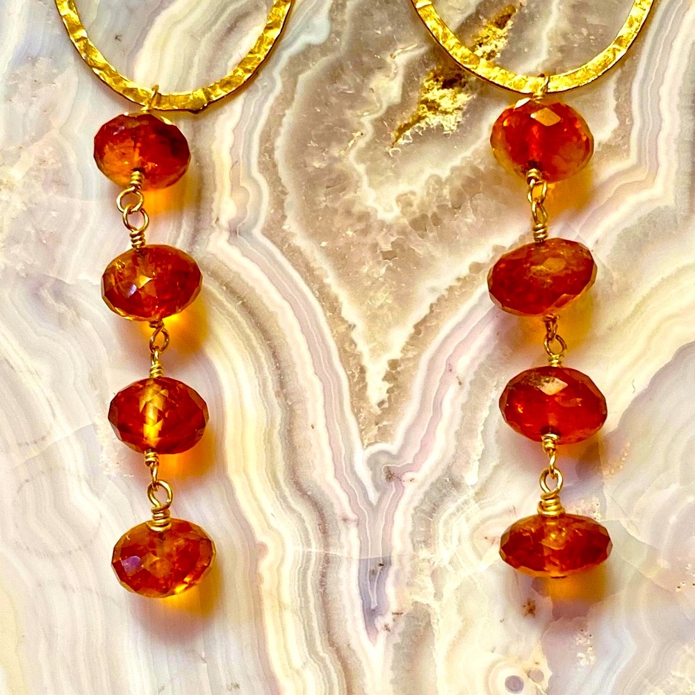 NWOT Artisan Genuine Amber Hoop Earrings - Picture 11 of 15